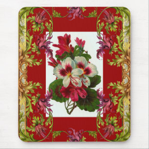 Vintage Mousepad Red Floral