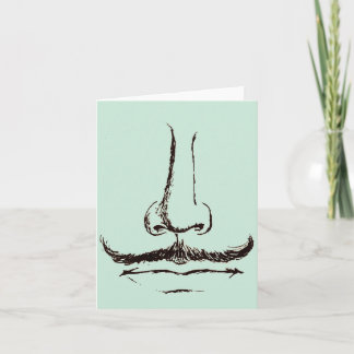 Vintage Moustache Blank Card