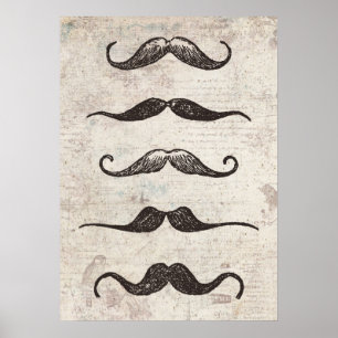Vintage Moustache Poster