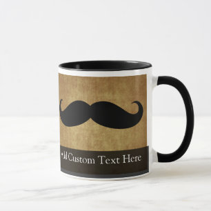 Vintage Moustache w/Custom Text Mug