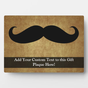 Vintage Moustache w/Custom Text Plaque