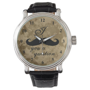 Vintage moustache watch for men