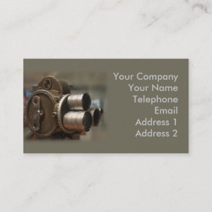 Vintage Movie Camera. Business Card