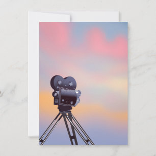 Vintage Movie camera sunset Invitation