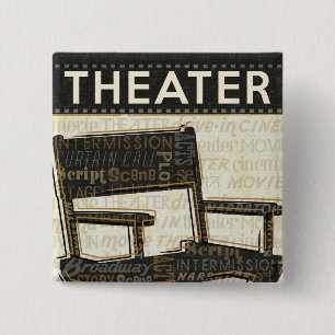 Vintage Movie Chair 15 Cm Square Badge