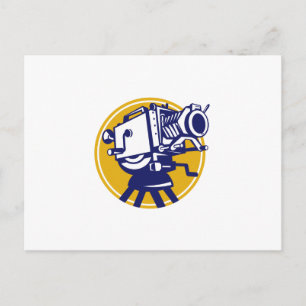 Vintage Movie Film Camera Retro Postcard