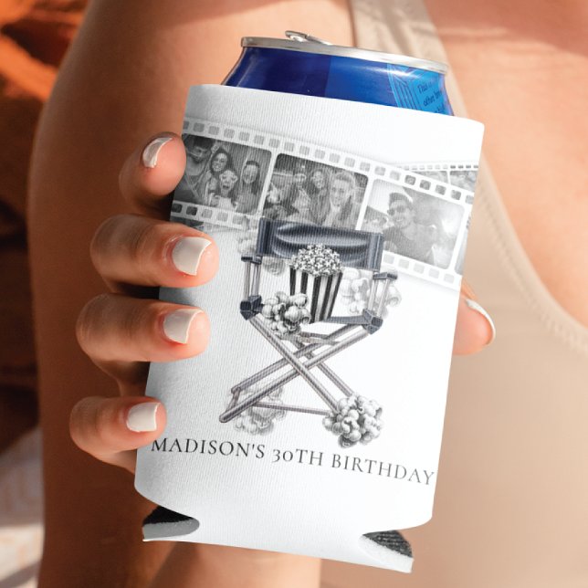 Vintage Movie Party Adult Birthday Custom Can Cooler (Creator Uploaded)
