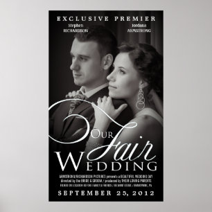 Vintage Movie Poster Wedding Photo Template