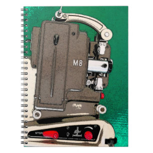 Vintage movie projector notebook