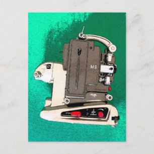 Vintage movie projector postcard