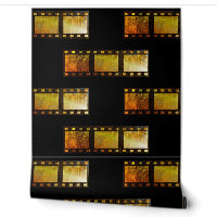 Vintage movie reel film black yellow gold