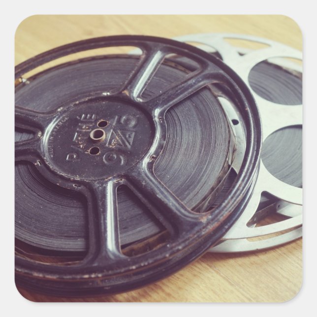Vintage Movie reel film Square Sticker (Front)