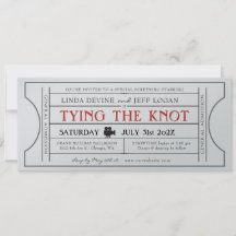 Vintage Movie Wedding Ticket Invitation