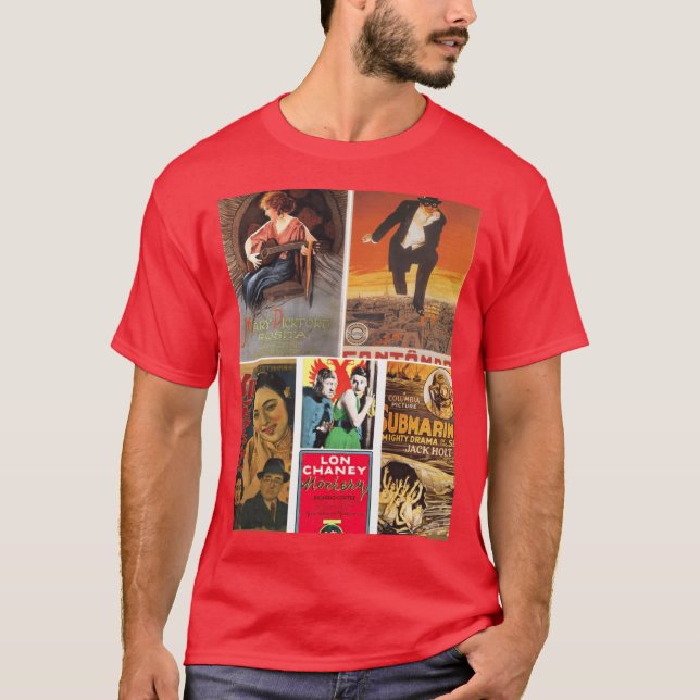 Vintage Movies Picture Montage 16 retro T-Shirt (Front)