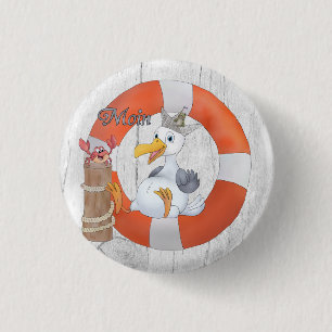 Vintage Möwe im Ring 3 Cm Round Badge