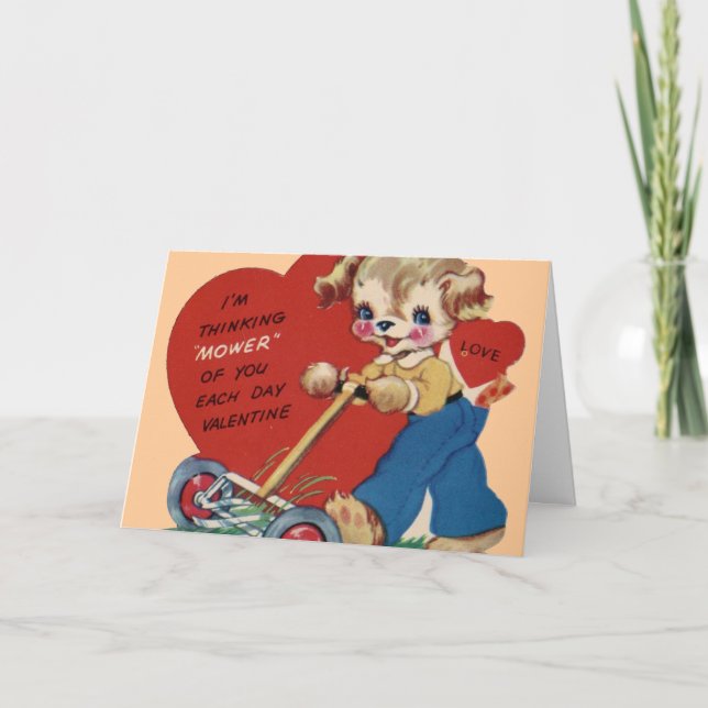 Vintage Mower Valentine Card (Front)