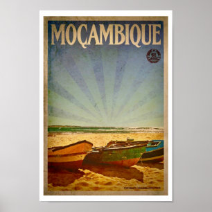 Vintage Mozambique Beach Poster