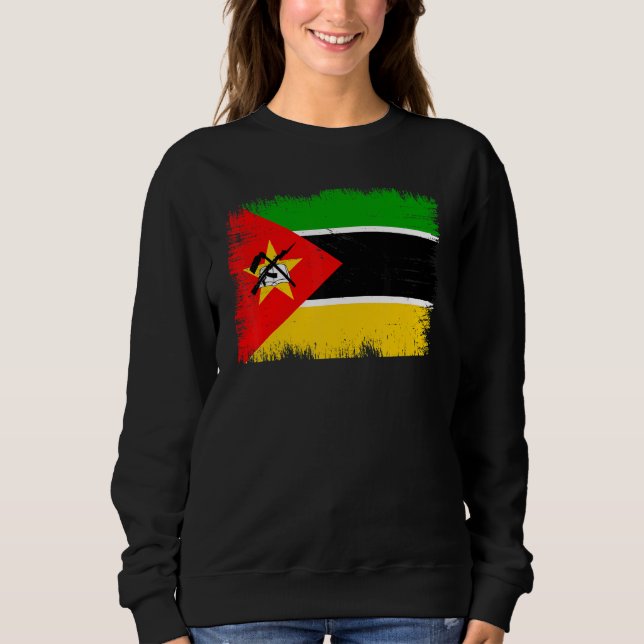 Vintage Mozambique Flag Mozambican Independence Da Sweatshirt (Front)