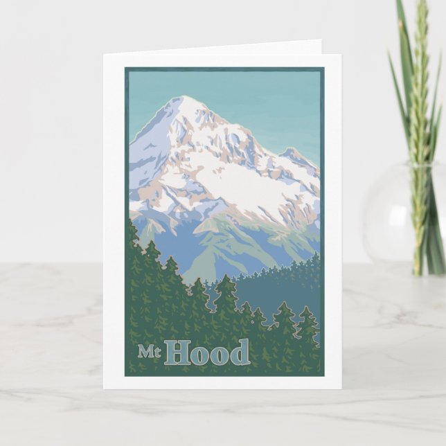 Vintage Mt. Hood Greeting Card (Front)