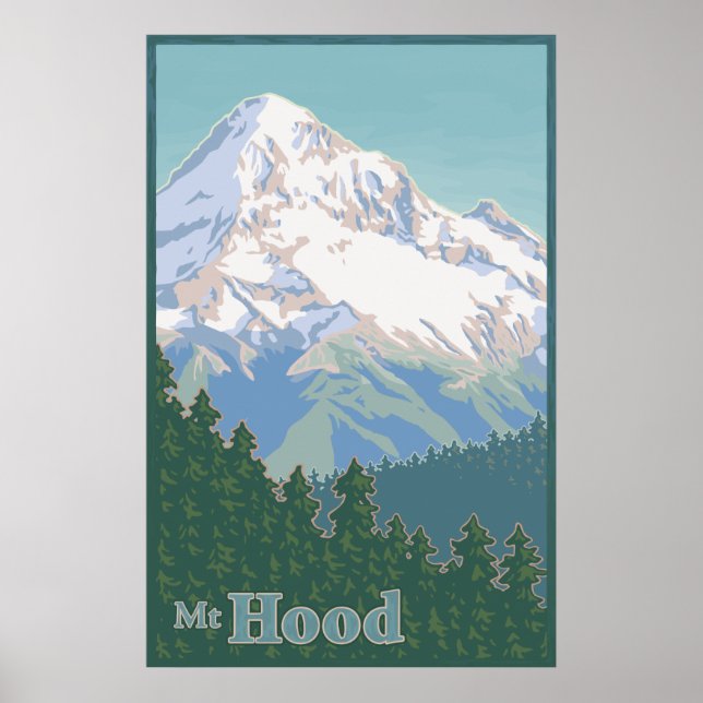 Vintage Mt. Hood Travel Poster (Front)