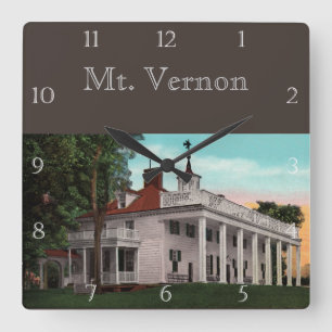 Vintage Mt. Vernon Custom Square Wall Clock