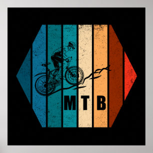 Vintage Mtb Downhill Mountain Biking Poster