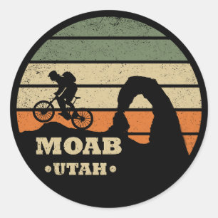Vintage Mtb Utah - Moab Mountain Biking Classic Round Sticker
