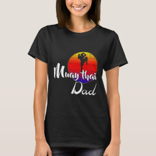 Vintage Muay Thai Dad Retro Sunset Funny Kickboxin T-Shirt