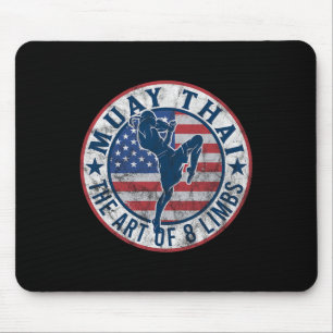 Vintage Muay Thai Karate Boxing Mixed Martial Arts Mouse Pad
