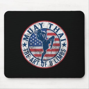 Vintage Muay Thai Karate Boxing Mixed Martial Arts Mouse Pad