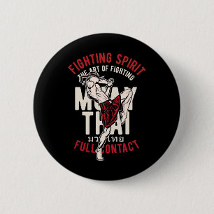 Vintage Muay Thai Kickboxing Fighter Training Work 6 Cm Round Badge