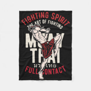 Vintage Muay Thai Kickboxing Fighter Training Work Fleece Blanket