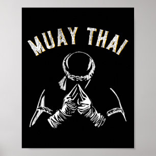Vintage Muay Thai Training Mma Kickboxing  Poster