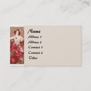 Vintage Mucha Lady Business Card