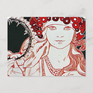 Vintage Mucha Postcard