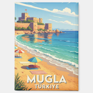 Vintage Mugla Turkey Travel Magnet