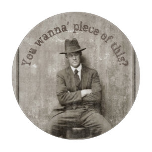 Vintage mugshot mafia gangster funny piece of  cutting board