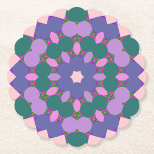 Vintage multicolor pattern paper coaster