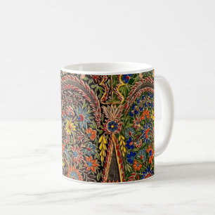 Vintage Multicolored Floral Pattern Coffee Mug