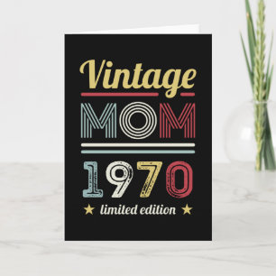Vintage Mum 1970 50th Birthday Gift Women Retro Card