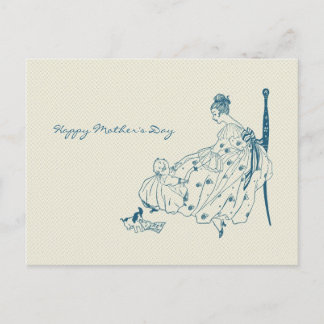 Vintage mum and child - Happy Mother's Day Postcard