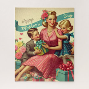 Vintage Mum and Kids Mother's Day 520 piece Puzzle