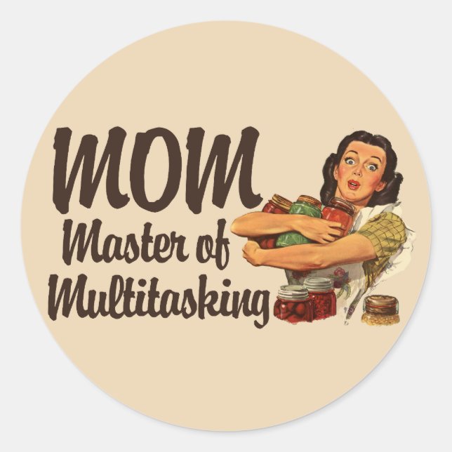 Vintage Mum Classic Round Sticker (Front)