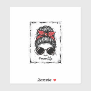 Vintage Mum Life Messy Bun Bandanna Shirt Design_1