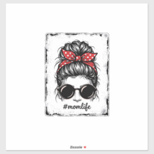 Vintage Mum Life Messy Bun Bandanna Shirt Design_1