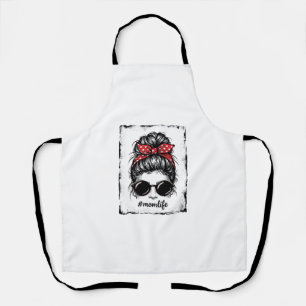 Vintage Mum Life Messy Bun Bandanna Shirt Design_1 Apron