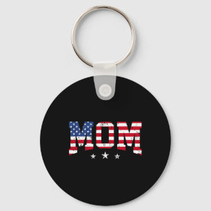 Vintage Mum Mother's Day American Mum Usa Flag 4th Key Ring