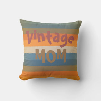 Vintage mum retro stripes cushion