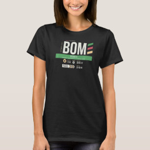 Vintage Mumbai BOM Airport Code Retro Travel Day I T-Shirt