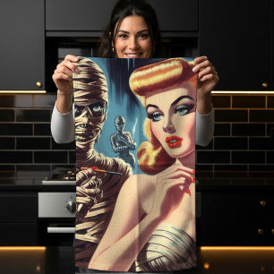 Vintage Mummy Girl Tea Towel